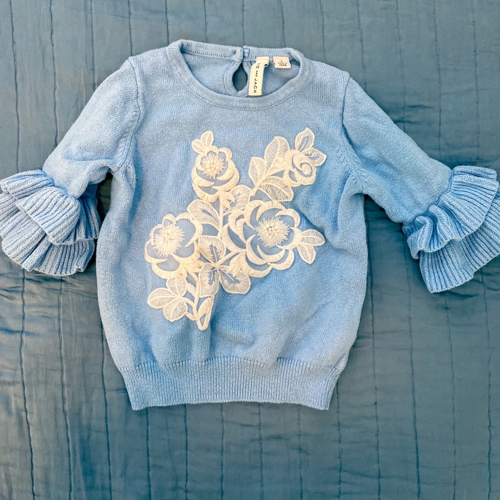 LIKE NEW. Janie & Jack Ruffle Sweater